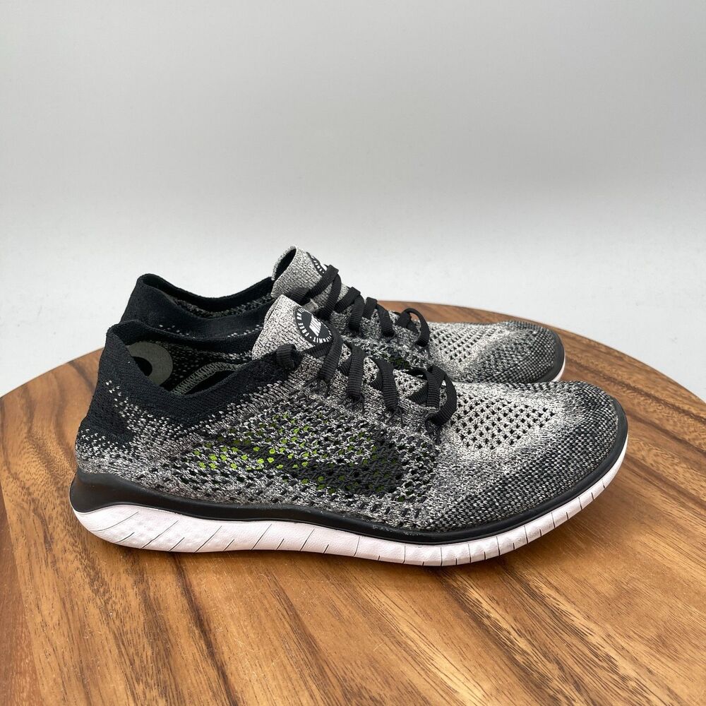 Nike Free RN Flyknit Shoes Womens 8 Oreo White Black Running Comfort Walking